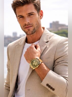 Steve Madden Gold Chronograph Watch – New in Box | Luxury Men’s Style